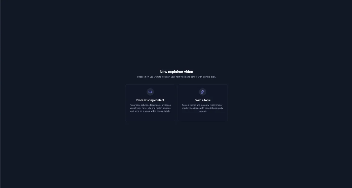 Choose the explainer video creation workflow