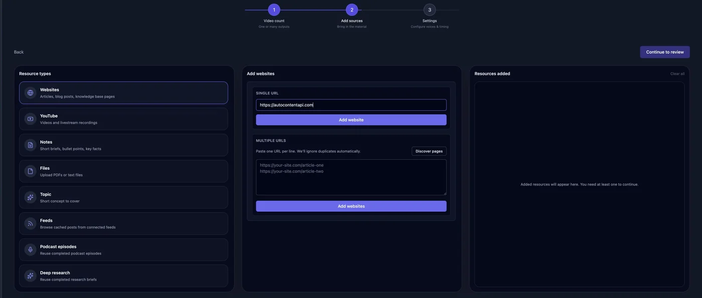 Add a company website as the source for the explainer video